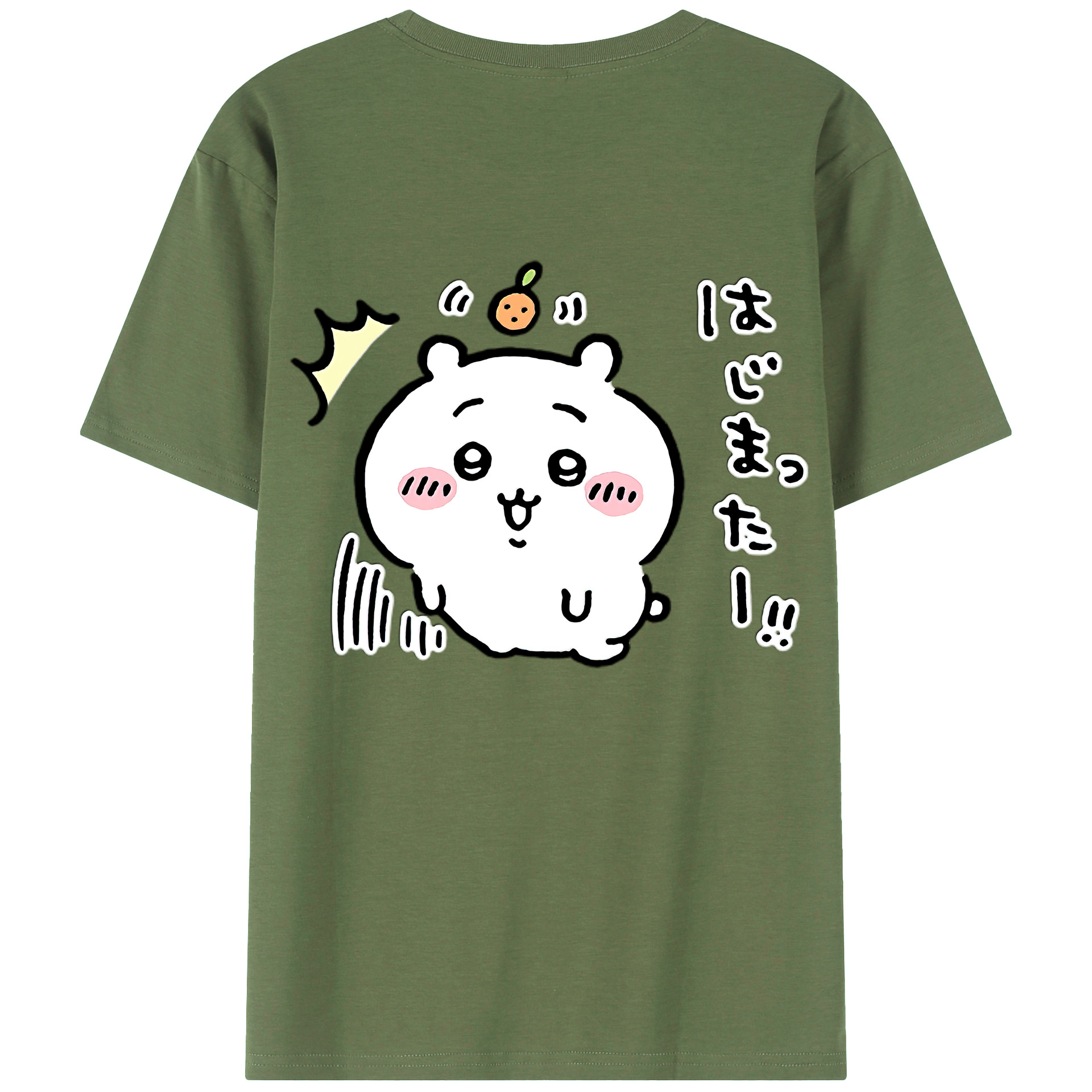 （画像用） ちいかわ ちいかわ Chii-kawa chiikawa 綿100％ メンズ半袖Tシャツ（バックプリント） 通気性